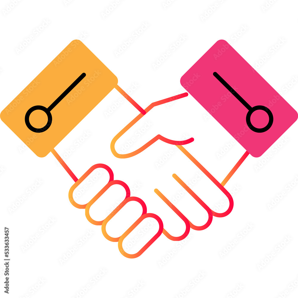 Hand shake outline icon deal agreement vector Hand shake outline icon deal agreement vector