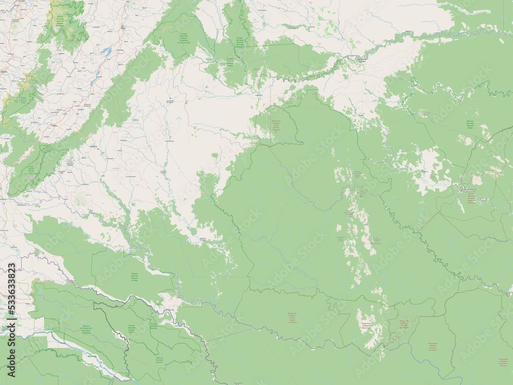 Obraz premium Caqueta, Colombia. OSM. No legend