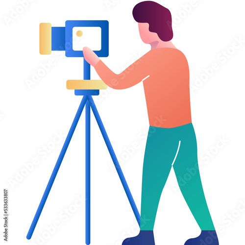 Obraz na płótnie Photographer flat vector icon isolated on white