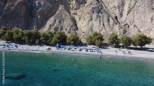 Plage de Glyka Nera, Sweet water beach, Loutro, Chora Sfakion, Sfakia, Crète, Grèce, Europe