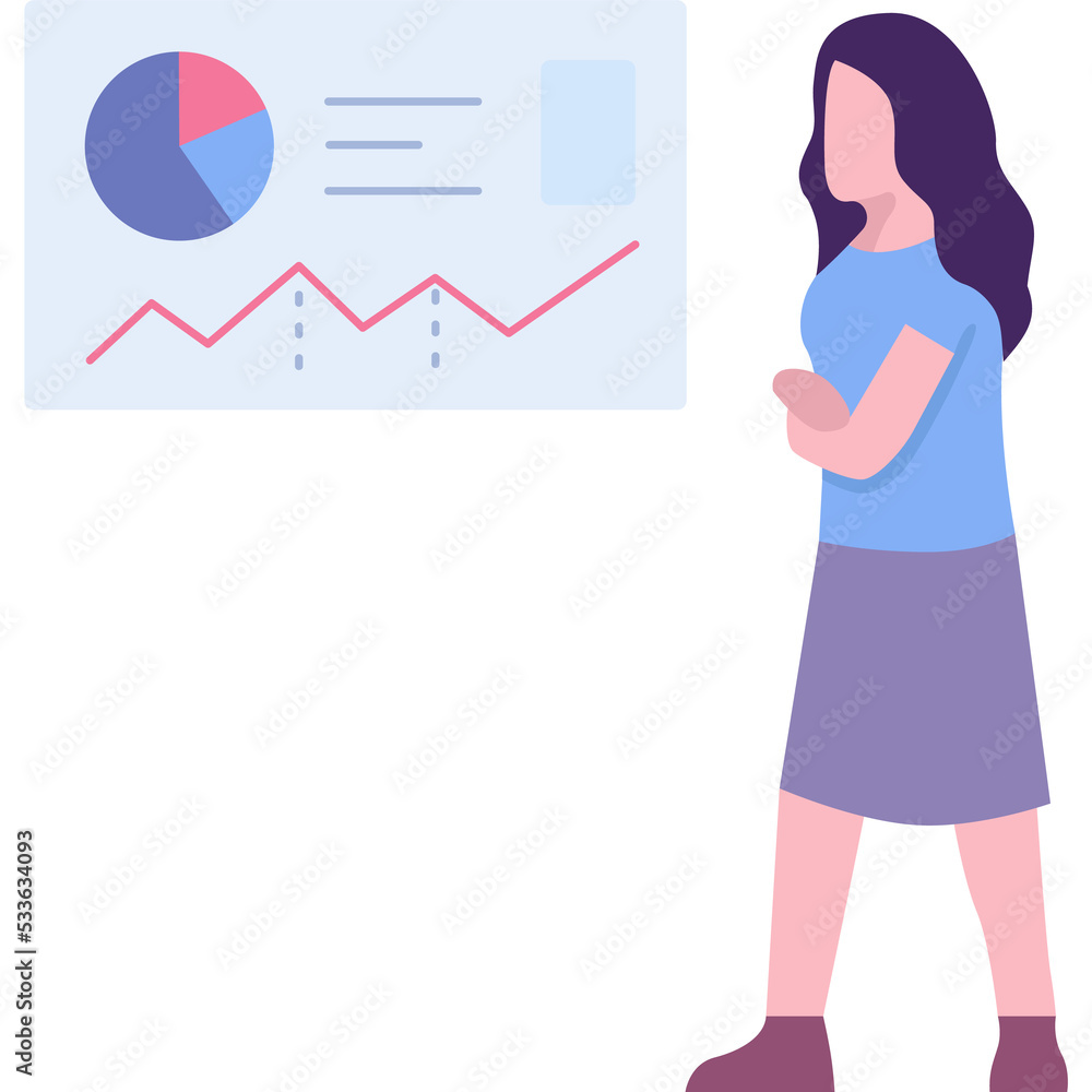 Vector IT office female worker icon isolated Vector IT office female worker icon isolated