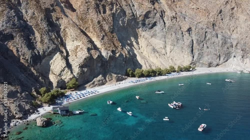 Plage de Glyka Nera, Sweet water beach, Loutro, Chora Sfakion, Sfakia, Crète, Grèce, Europe Plage de Glyka Nera, Sweet water beach, Loutro, Chora Sfakion, Sfakia, Crète, Grèce, Europe
