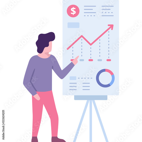 Marketing and data analysis flat vector icon