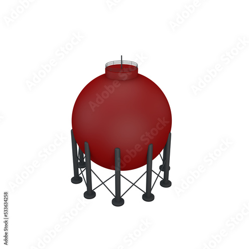 Gas storage tank. 3D render...