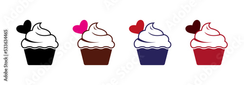 Cupcake. Vector image.