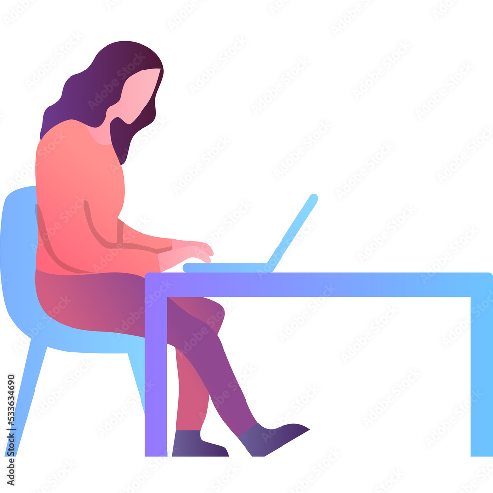 Programming icon woman work on laptop vector Programming icon woman work on laptop vector