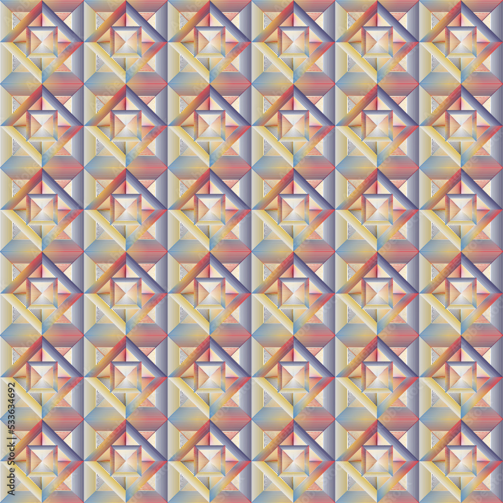 3d seamless geometric pattern background design vector on light pink red blue color 3d seamless geometric pattern background design vector on light pink red blue color