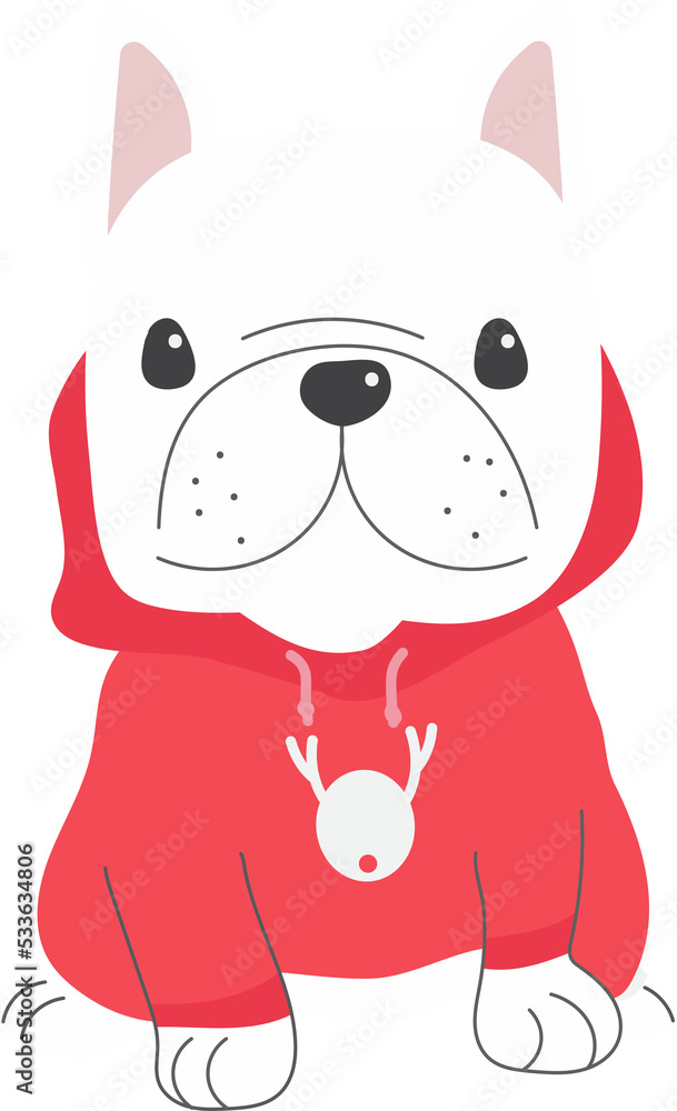 cute french bulldog puppy in christmas costume