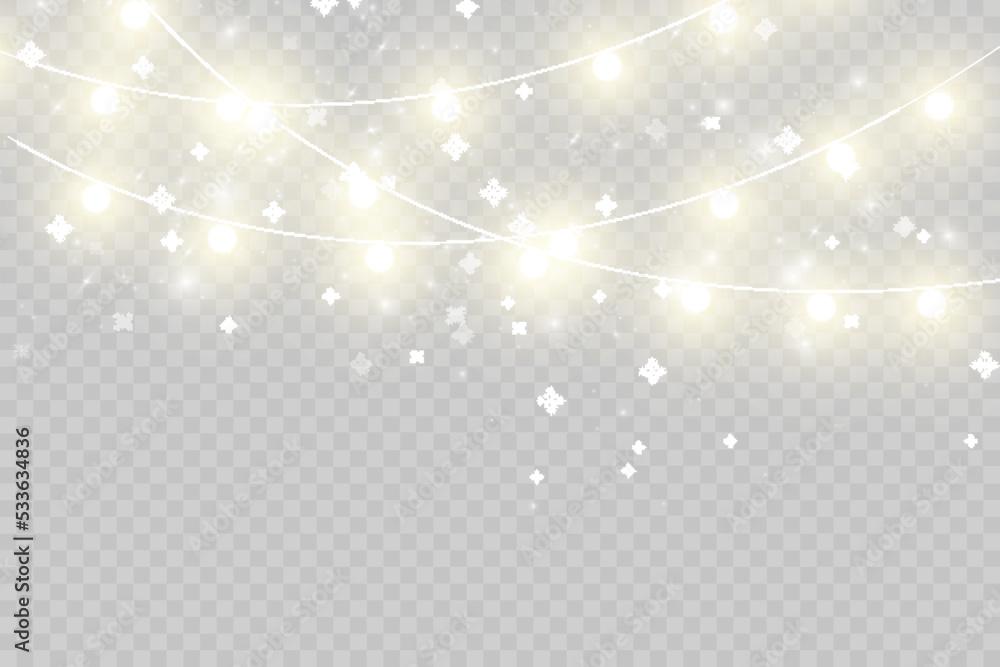 Christmas lights isolated on transparent background. Vector illustration. Christmas lights isolated on transparent background. Vector illustration.