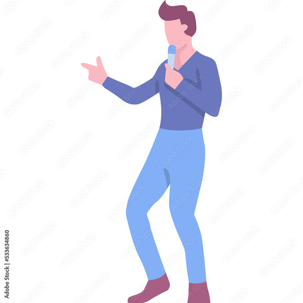 Man signing in microphone vector karaoke icon Man signing in microphone vector karaoke icon