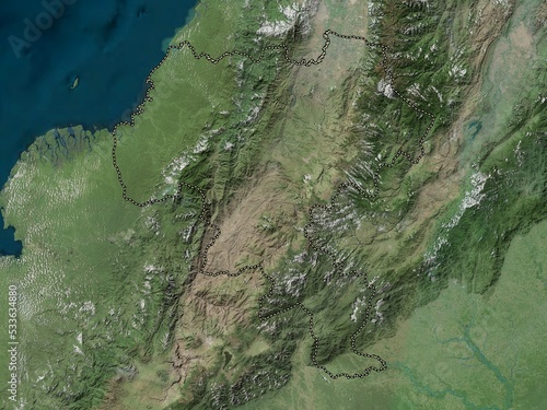 Cauca, Colombia. High-res satellite. No legend