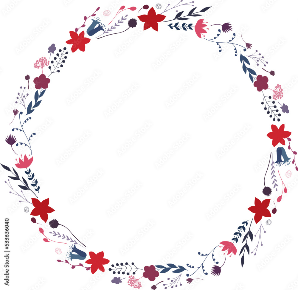 Floral wreath isolated on white background Floral wreath isolated on white background
