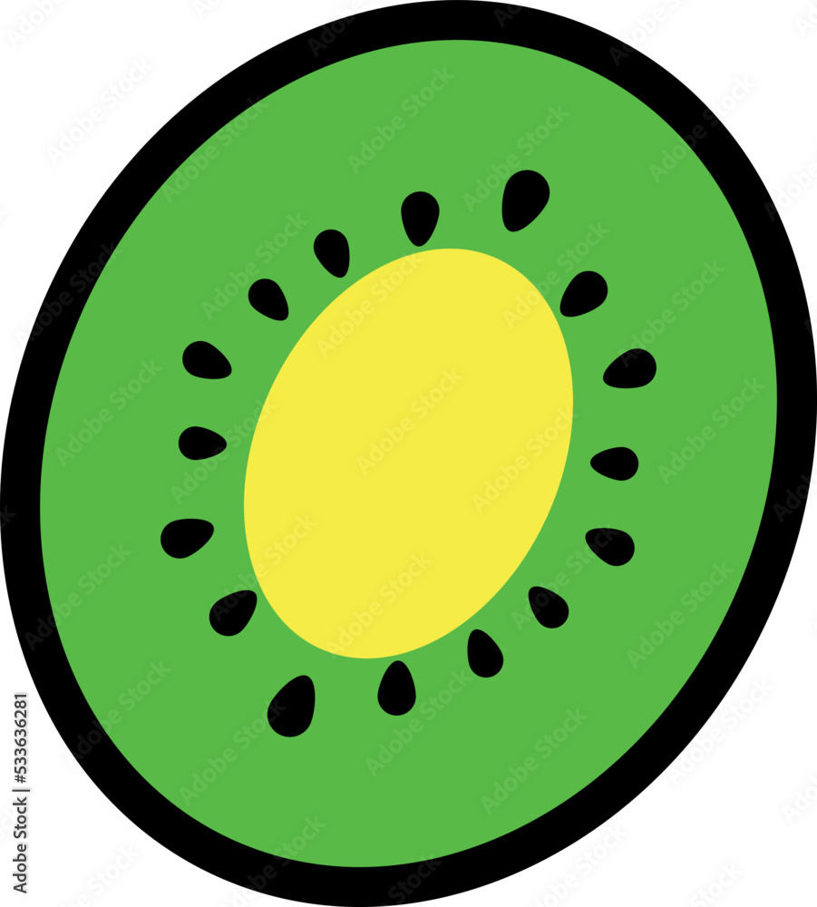 kiwi in section vector simple icon kiwi in section vector simple icon