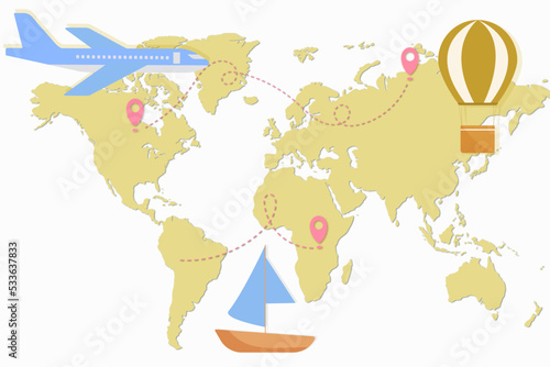 World Tourism Day.Vector illustration for banner, poster, website.Travel and happy family.Travel and vacation.World tourism day poster.Banner template with world tourism day concept.Holiday concept.