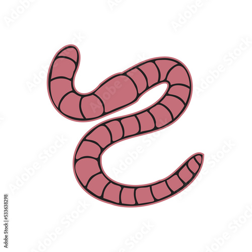 red worm emoji vector illustration
