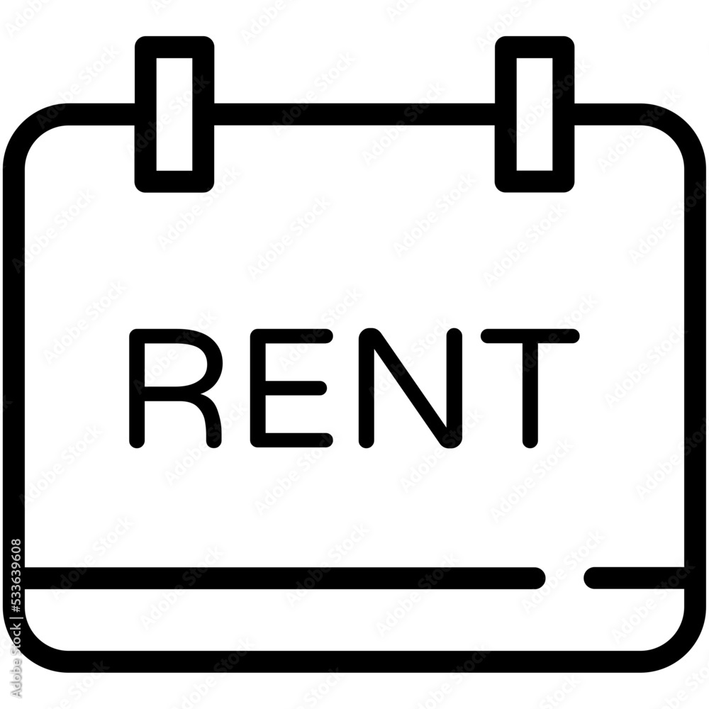Rent Signboard Vector Icon Rent Signboard Vector Icon