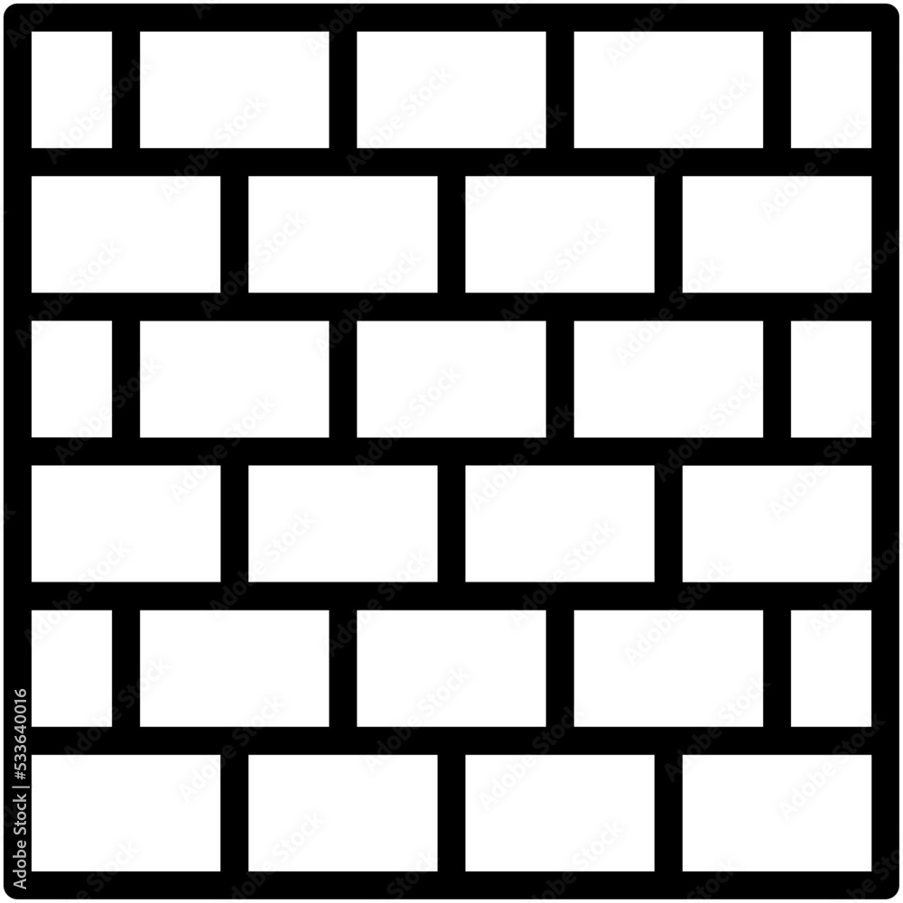Bricks Wall Vector Icon Bricks Wall Vector Icon