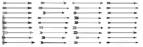 Arrows set. Hipster, tribal, indian, boho, medieval style..