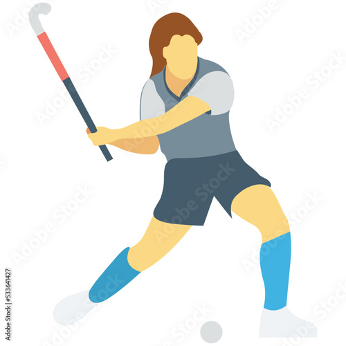 Hockey Player Vector Icon 
