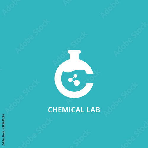 Initial letter C chemical lab logo vector symbol. Usable for Business, Science, Laboratory and Chemical Logos.