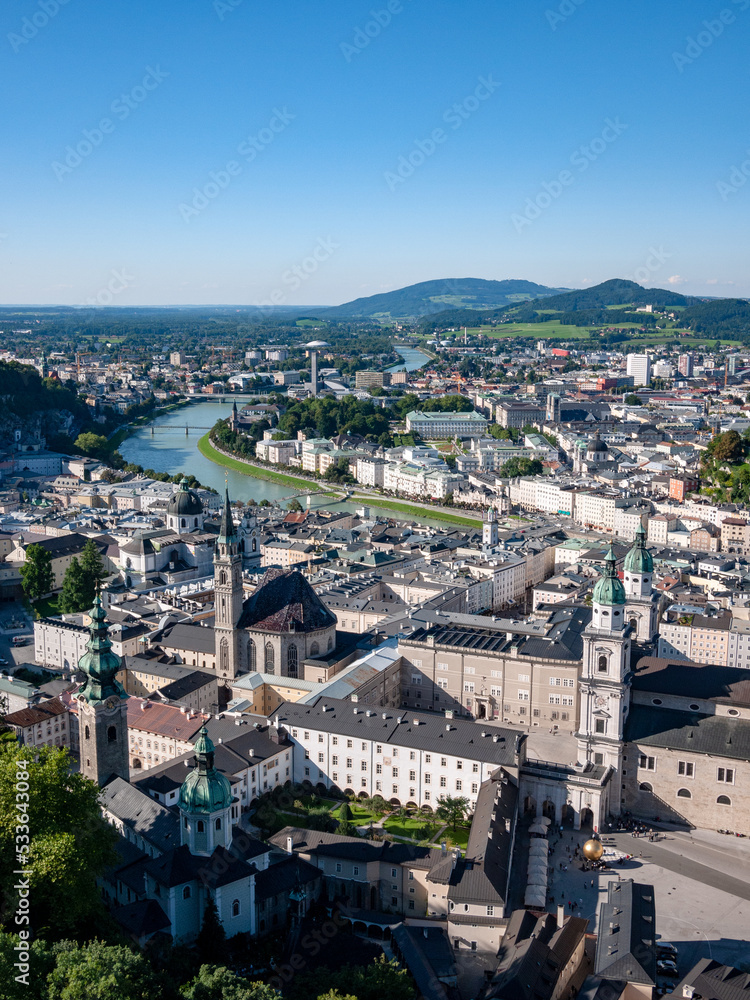 Skyline of the city from Hohensalzburg Fortress