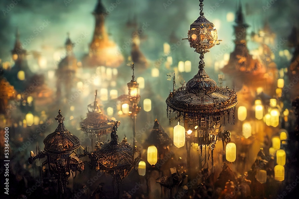 Obraz premium Magical kingdom at night