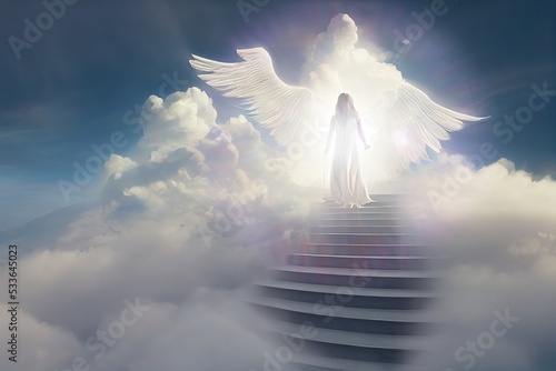 Woman going to heaven photo