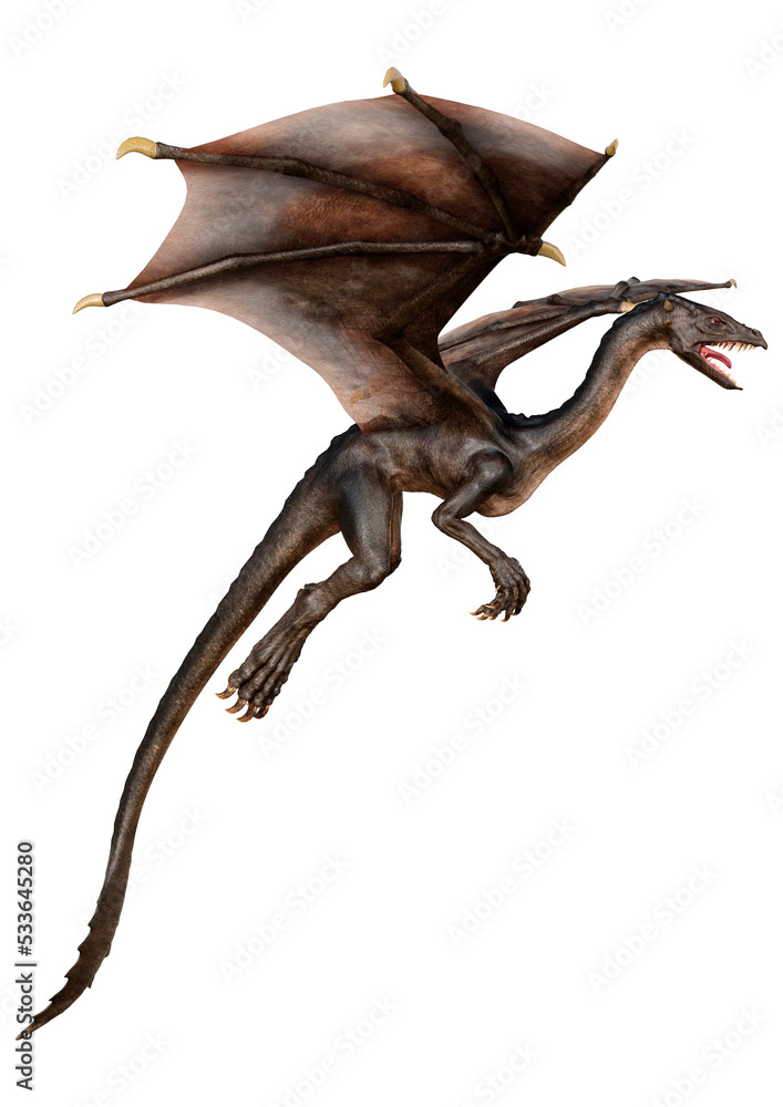 3D Rendering Fairy Tale Dragon on White 3D Rendering Fairy Tale Dragon on White