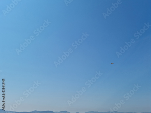 Blue clear sky without clouds.