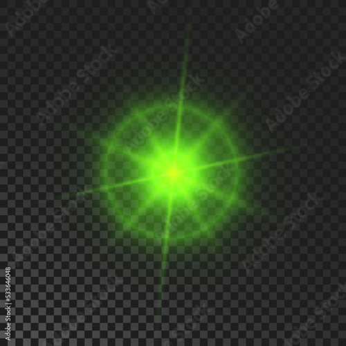 Wallpaper Mural Green glowing sparkling star Torontodigital.ca