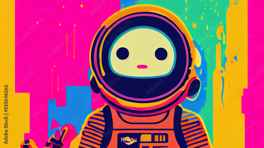 Cute Astronaut. Flat Cartoon Style Cute Astronaut. Flat Cartoon Style