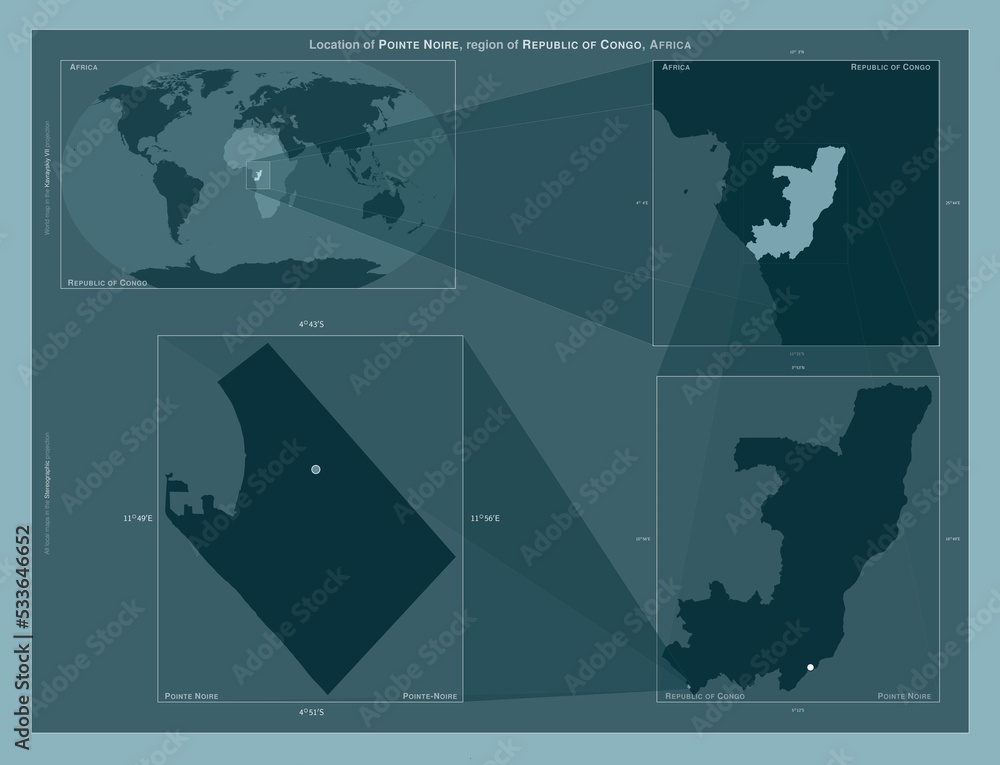 Pointe Noire, Republic of Congo. Described location diagram Stock ...