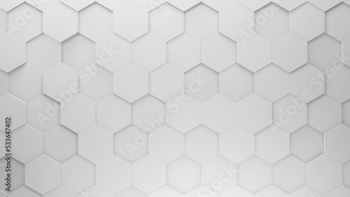 Background or wallpaper with white hexagons