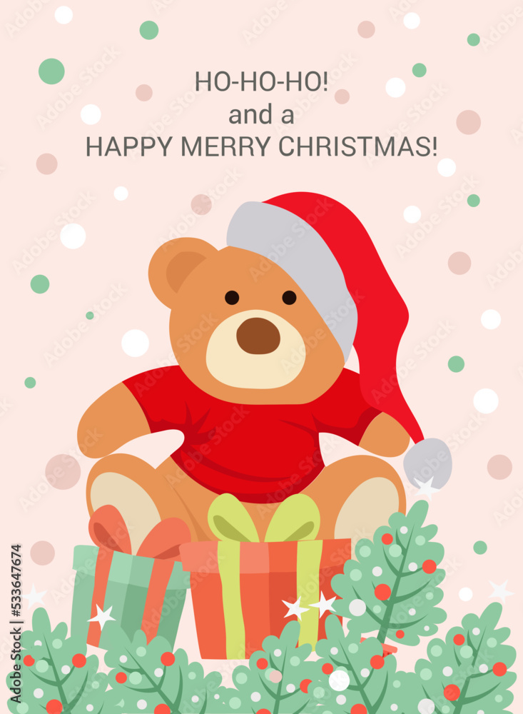 Christmas Teddy Vector Icon