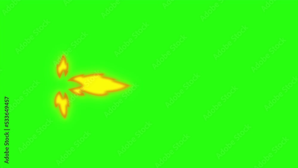 Motion animation gunshot with motion blur on green screen background Motion animation gunshot with motion blur on green screen background