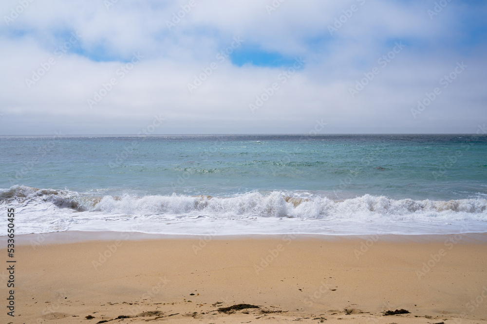 Sandy beach and ocean background