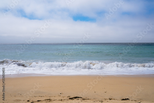 Sandy beach and ocean background