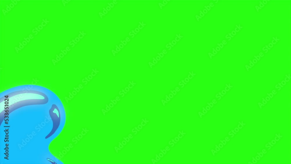 Animation water with motion blur on green screen background Animation water with motion blur on green screen background