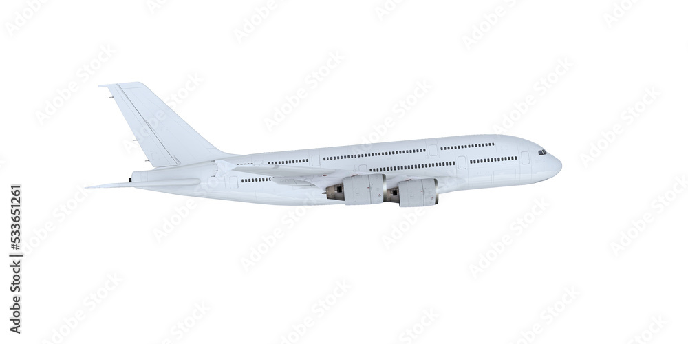 Fototapeta premium Seitenansicht auf ein Flugzeugmodell eines Passagierflugzeugs