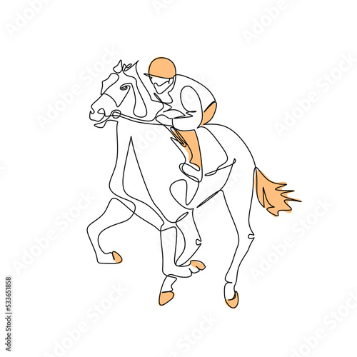 Vector illustration of a jockey on a horse