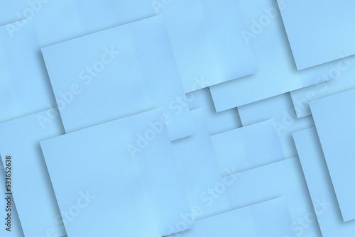 Abstract background superimposed blue paper sheets for notes.