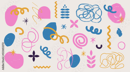 Wallpaper Mural Abstract modern trendy vector illustration. Contemporary design. Doodle y2k set Torontodigital.ca