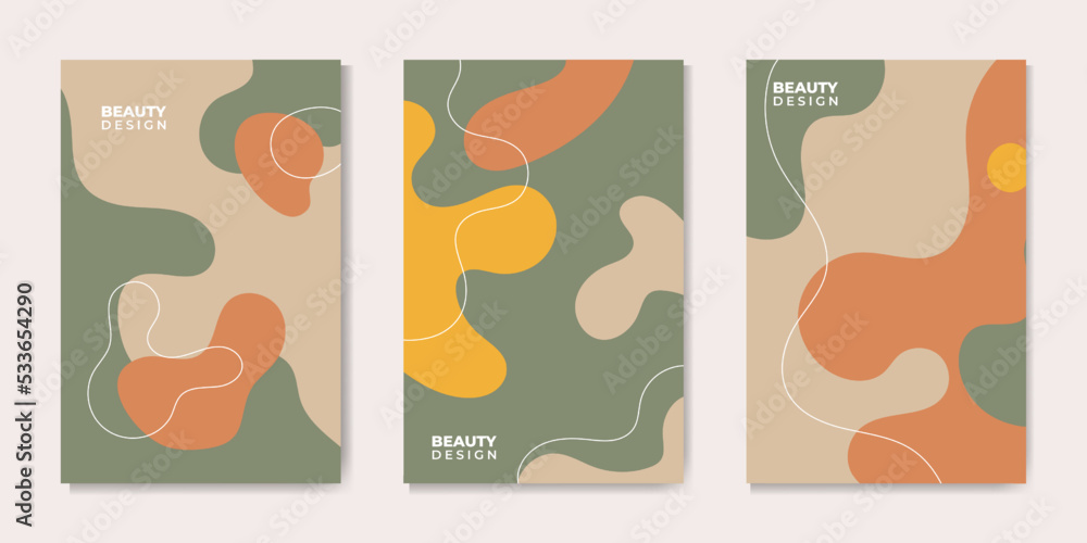 Beauty natural background vector illustration boho style set. Suitable for cover, invitation, banner, wallpaper or etc.