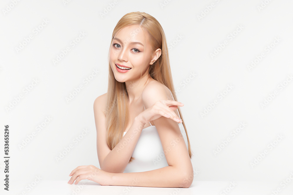 Beautiful young asian woman with clean fresh skin on white background, Face care, Facial treatment, Cosmetology, beauty and spa, Asian women portrait. Beautiful young asian woman with clean fresh skin on white background, Face care, Facial treatment, Cosmetology, beauty and spa, Asian women portrait.
