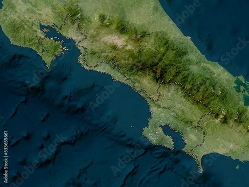 Puntarenas, Costa Rica. Low-res satellite. No legend