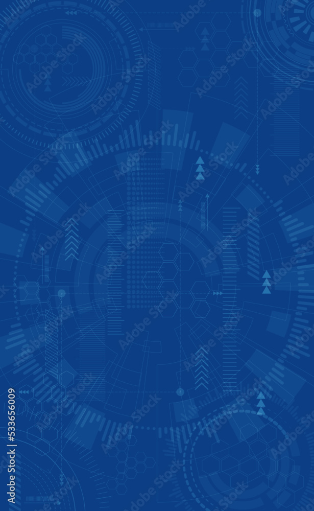 Digital communication technologies. Vector illustration of a set of digital technology process visualization elements. Sketch for creativity.