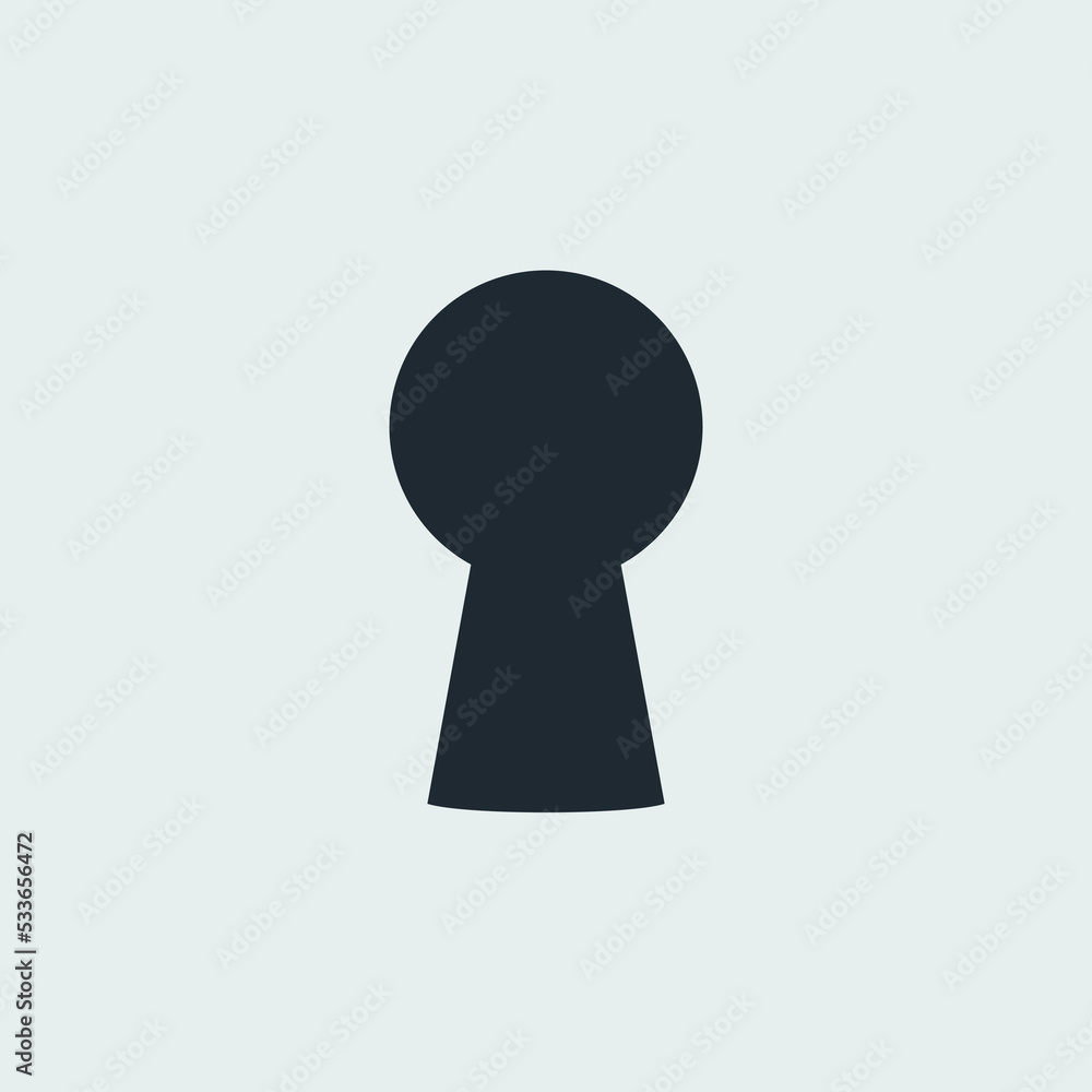 black color keyhole flat design on white black color keyhole flat design on white