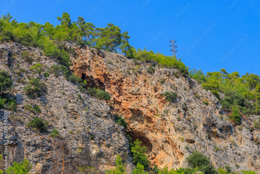 Turkish Taurus Mountains in the Kemer region of Antalya province. Background with copy space Turkish Taurus Mountains in the Kemer region of Antalya province. Background with copy space