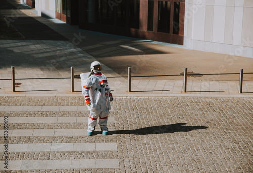 spaceman in a futuristic station