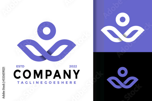 W Letter Human Company Logo Design, brand identity logos vector, modern logo, Logo Designs Vector Illustration Template